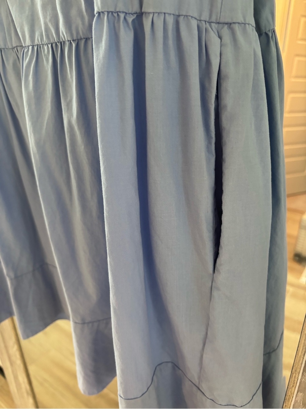 COS Pale Blue Tiered Short Sleeve Dress - Picture 3 of 4